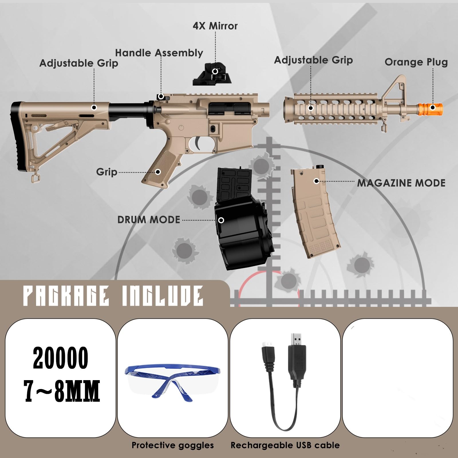 Electric Gel Toys New M4A1,Semi & Full Automatic Mode Splat